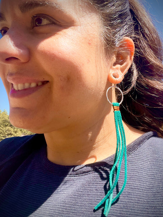 The Kristi: Leather and Sterling Silver Earring