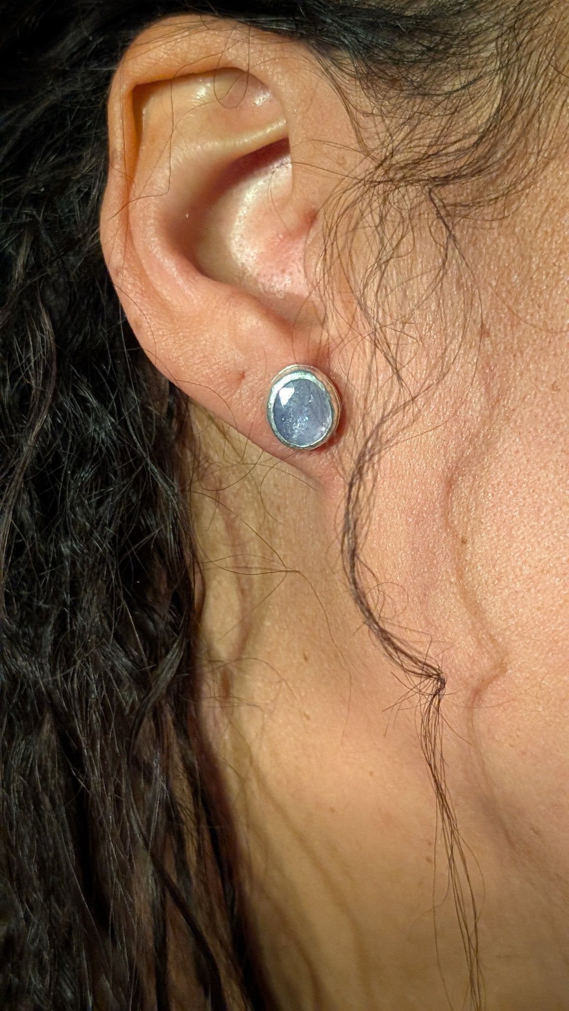 Rose Cut Tanzanite Stud Earrings