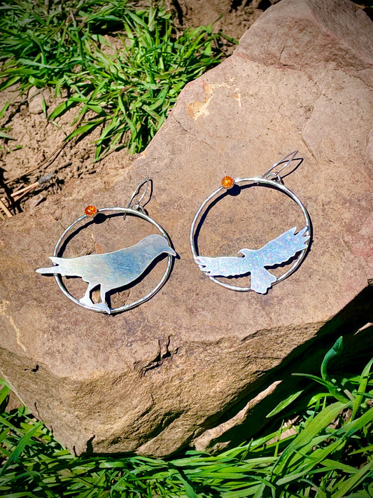 Raven Amber Sun Earrings