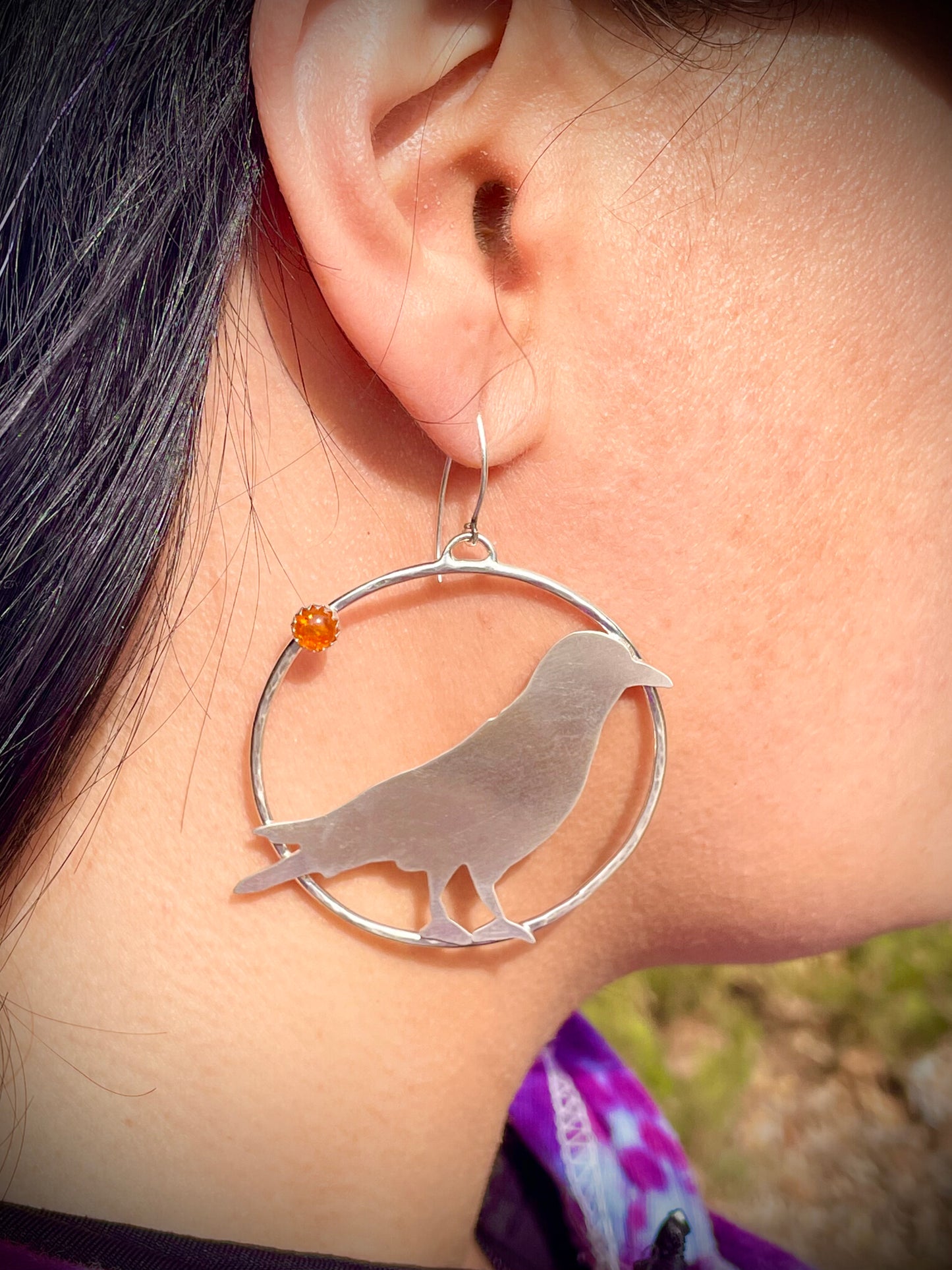 Raven Amber Sun Earrings