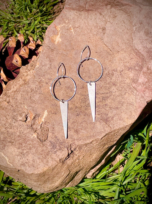 Modern Lightweight Earrings in Hammered Sterling Silver