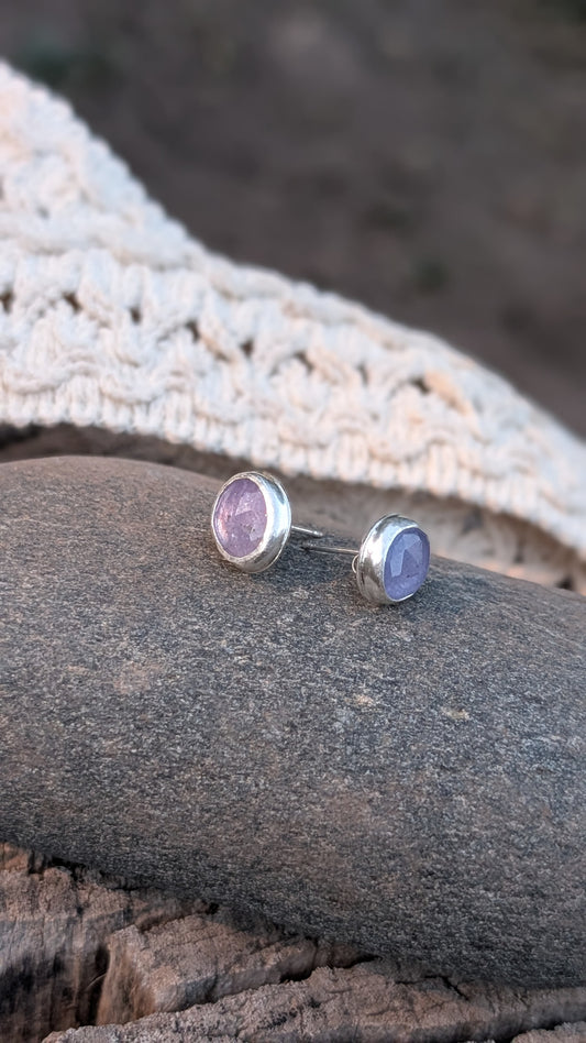 Rose Cut Tanzanite Stud Earrings