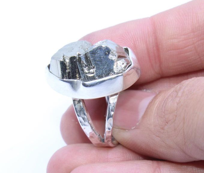 Raw Pyrite Power Ring