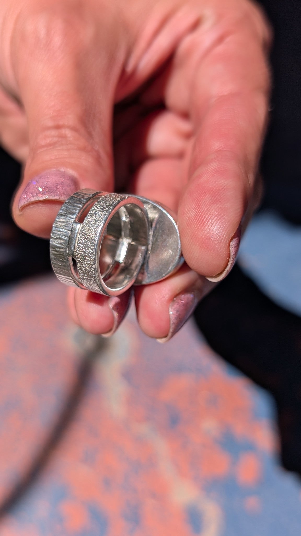 Snakeskin Variscite Double Band Ring | Size 6.5